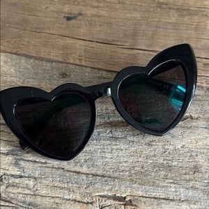 Saint Laurent Black Heart-Shaped Sunglasses Lou Lou